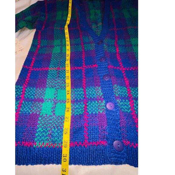 Vintage Unicorn!  New w/Tag & Vintage Preview Plaid Cardigan - Women's Size‎ M - Picture 9 of 11